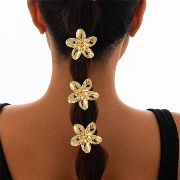 Gold Metal Hair Ties | Strong Elastic | Durable & Stylish - Picture 4 of 6